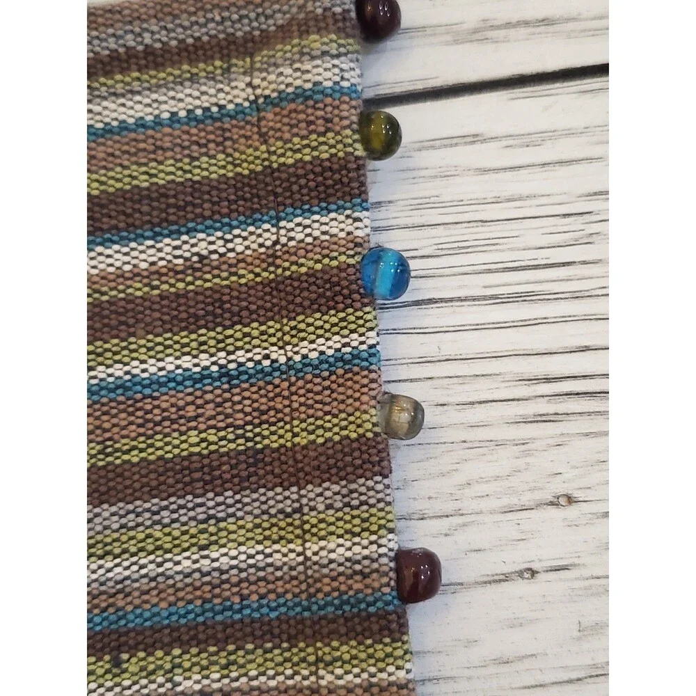 Pier 1 Imports Cotton Brown Spicy Stripe Beaded Placemats Set of 2 20